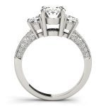 Three Stone Engagement Ring, Oval Shape, in Platinum - 82944