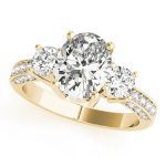 Three Stone Engagement Ring, Oval Shape, in Yellow Gold - 82944