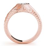 Antique Engagement Ring, Vintage Style, Round Shape, in Rose Gold - 82968