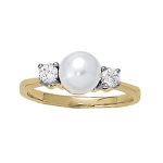 Color Fashion Ring, Pearl Shape, in White Gold - 82984