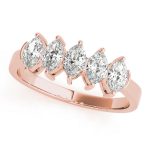 Fancy Shape Marquise Wedding Ring, in Rose Gold - 82993