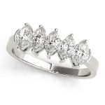 Fancy Shape Marquise Wedding Ring, in White Gold - 82993