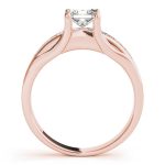 Channel Set Engagement Ring, Side Stone Style, Square Shape, in Rose Gold - 83199