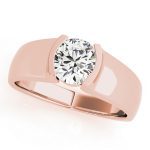 Solitaire Engagement Ring, Round Shape, in Rose Gold - 83242