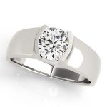 Solitaire Engagement Ring, Round Shape, in Sterling Silver - 83242