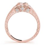 Antique Engagement Ring, Vintage Style, Round Shape, in Rose Gold - 83292