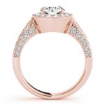 Halo Engagement Ring, Round Shape, in Rose Gold - 83315