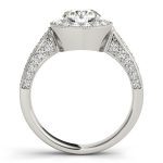 Halo Engagement Ring, Round Shape, in White Gold - 83315