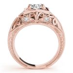 Antique Engagement Ring, Vintage Style, Round Shape, in Rose Gold - 83320