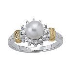 Color Fashion Ring, Pearl Shape, in Platinum - 83349