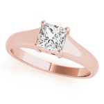 Solitaire Engagement Ring, Square Shape, in Rose Gold - 83375