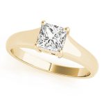 Solitaire Engagement Ring, Square Shape, in Yellow Gold - 83375