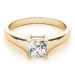 Solitaire Engagement Ring, Square Shape, in Yellow Gold - 83375