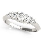 Prong Set Wedding Ring, Round Shape, in White Gold - 83380