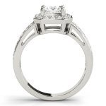 Halo Engagement Ring, Square Shape, in Sterling Silver - 83386