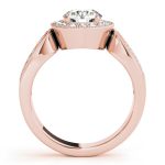 Halo Engagement Ring, Round Shape, in Rose Gold - 83524