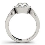 Halo Engagement Ring, Round Shape, in Sterling Silver - 83524