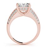 Multirow Engagement Ring, Side Stone Style, Square Shape, in Rose Gold - 83535