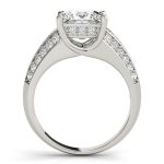 Multirow Engagement Ring, Side Stone Style, Square Shape, in Sterling Silver - 83535