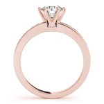 Channel Set Engagement Ring, Side Stone Style, Round Shape, in Rose Gold - 83552