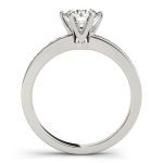 Channel Set Engagement Ring, Side Stone Style, Round Shape, in White Gold - 83552