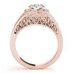 Halo Engagement Ring, Round Shape, in Rose Gold - 83554