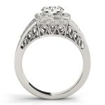 Halo Engagement Ring, Round Shape, in Sterling Silver - 83554