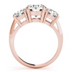 Three Stone Engagement Ring, Round Shape, in Rose Gold - 83562