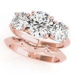 Three Stone Engagement Ring, Round Shape, in Rose Gold - 83562