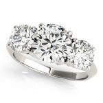 Three Stone Engagement Ring, Round Shape, in Platinum - 83562