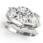 Three Stone Engagement Ring, Round Shape, in Sterling Silver - 83562