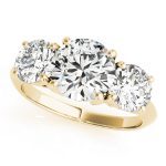 Three Stone Engagement Ring, Round Shape, in Yellow Gold - 83562