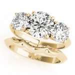 Three Stone Engagement Ring, Round Shape, in Yellow Gold - 83562