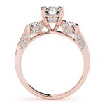 Three Stone Engagement Ring, Round Shape, in Rose Gold - 83585