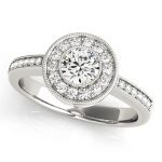 Halo Engagement Ring, Round Shape, in White Gold - 83616