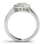 Halo Engagement Ring, Round Shape, in Sterling Silver - 83616