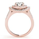 Halo Engagement Ring, Round Shape, in Rose Gold - 83626