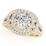 Halo Engagement Ring, Round Shape, in Yellow Gold - 83626