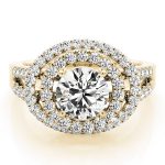 Halo Engagement Ring, Round Shape, in Yellow Gold - 83626