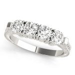 Prong Set Wedding Ring, in White Gold - 83633