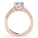 Channel Set Engagement Ring, Side Stone Style, Round Shape, in Rose Gold - 83646