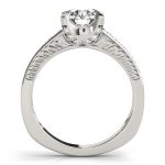 Channel Set Engagement Ring, Side Stone Style, Round Shape, in Platinum - 83646