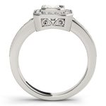 Halo Engagement Ring, Emerald Shape, in White Gold - 83650