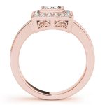 Halo Engagement Ring, Square Shape, in Rose Gold - 83651