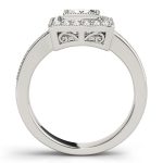 Halo Engagement Ring, Square Shape, in White Gold - 83651