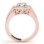 Halo Engagement Ring, Round Shape, in Rose Gold - 83713