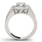 Halo Engagement Ring, Round Shape, in White Gold - 83713