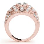 Antique Engagement Ring, Vintage Style, Round Shape, in Rose Gold - 83714