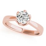 Solitaire Engagement Ring, Round Shape, in Rose Gold - 83723