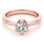 Solitaire Engagement Ring, Round Shape, in Rose Gold - 83723